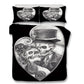Bedding Set skull Print Duvet cover set lifelike bedclothes with pillowcase