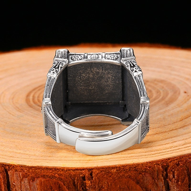 Sterling Silver Skull Rings For Men Zircon Ring Vintage