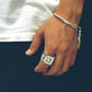 Sterling Silver Skull Rings For Men Zircon Ring Vintage