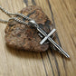 Vantage Mens Crucifix Necklace Ancient silver color Stainless Steel