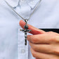 Vantage Mens Crucifix Necklace Ancient silver color Stainless Steel