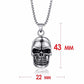 Men's Stainless Steel Skull Pendant Necklace in Tone Biker