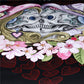 Skull Couples Bed Sheets Gothic Flat Sheet Pink Flowers Love Bed