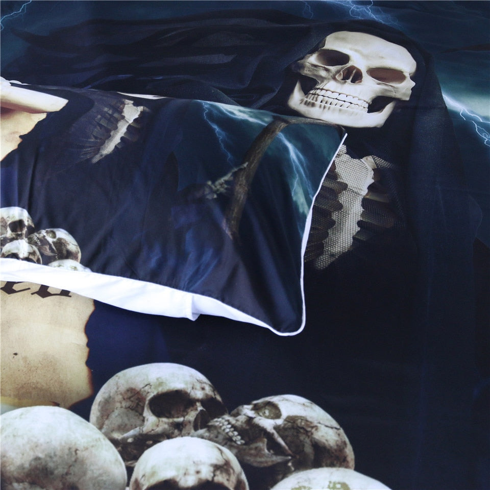 Skull Bedding Set Death Deed Duvet Cover 3pcs