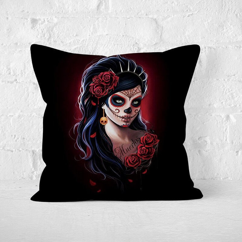 Halloween Decoration Skull Women Cushion Cover Halloween Decoration Pillow Cases