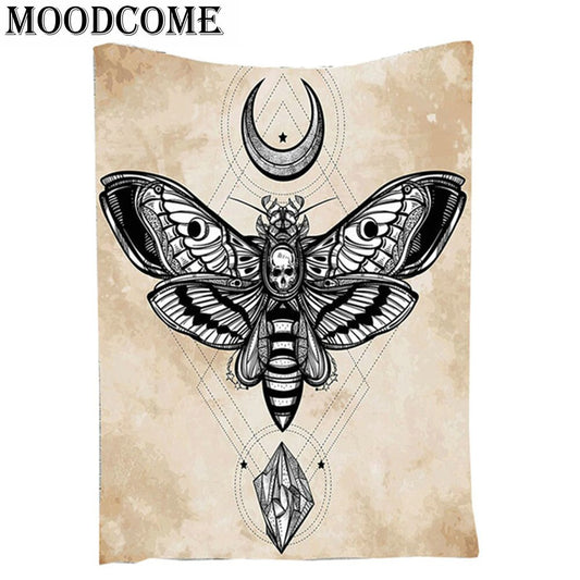 Skull Butterfly Mandala Tapestry Moon Star Tapestry Wall Hanging Diamond