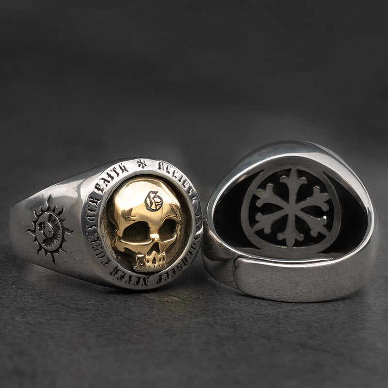 Skull Silver rings for man  Vintage  Punk Sterling Silver