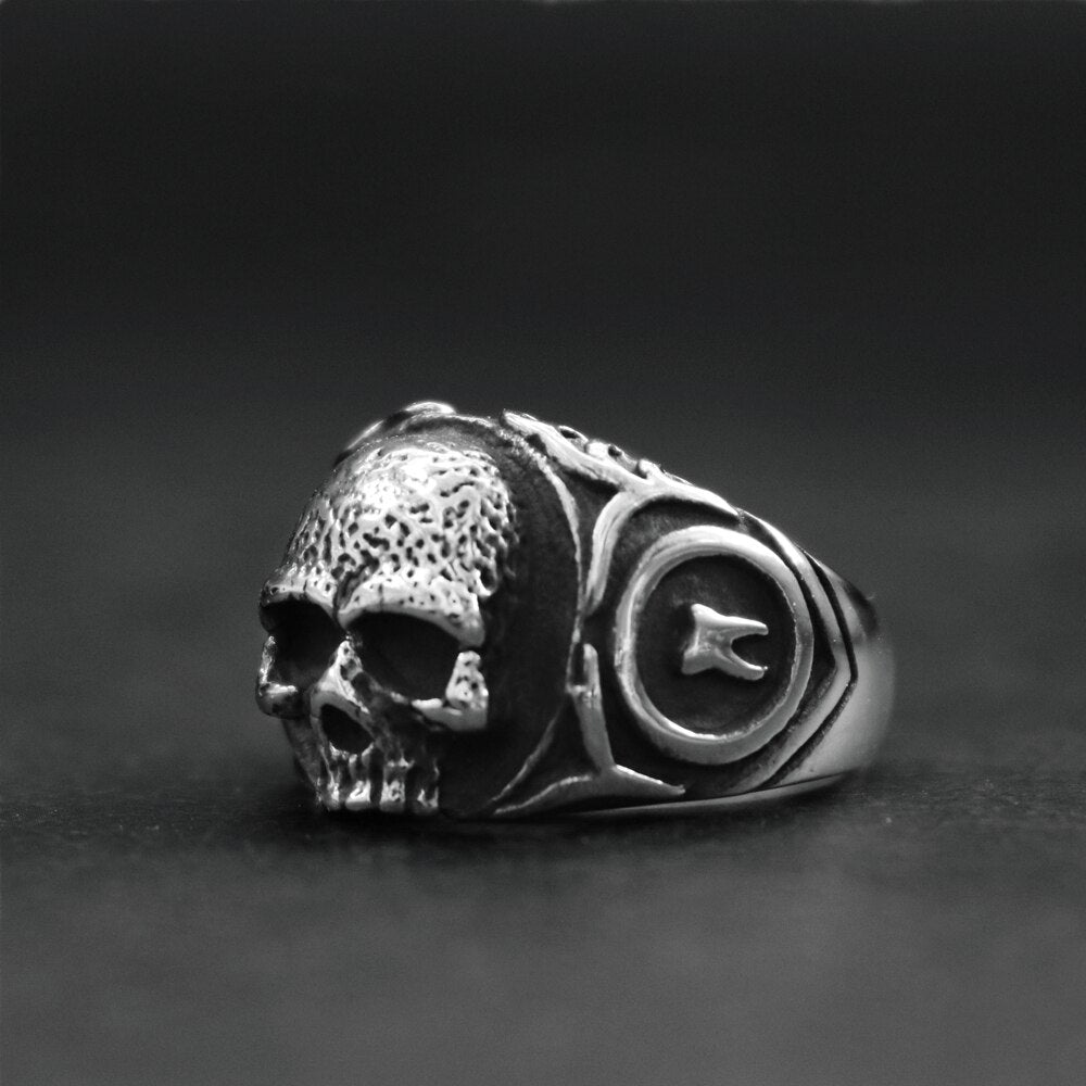 Simple Mens Gothic Tooth Fairy Biker Skull Rings