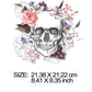 Fashion Punk Skull Patches Print On T-shirt A-level Washable Iron On Transfer Colorful Sugar Skull