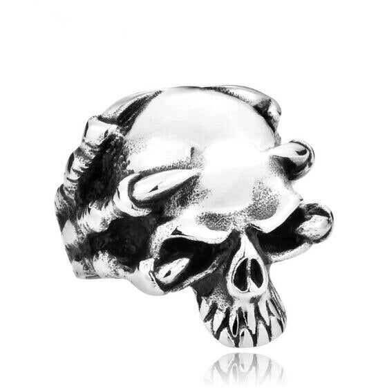 Stainless Steel Mens Women Fashion Black Eagle Skull Ring