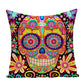 Colorful Square Pillow cover Sugar Skull Decor Living Room