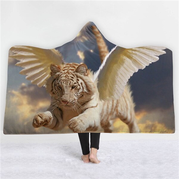 Tiger design Blankets hats keep warm sofa blankets comfortable soft twin