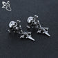 316L Stainless Steel Skull Stud Earrings Vintage Retro Silver