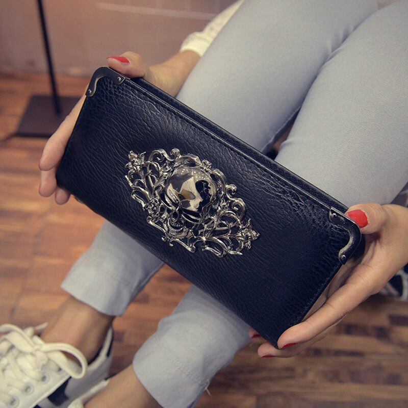 Women Wallets Fashion Designer PU Leather Punk Wallets