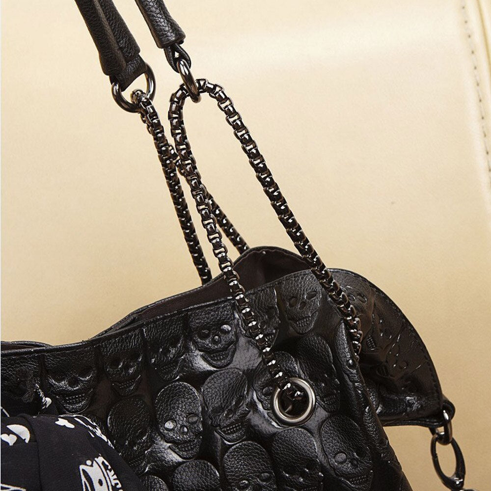 Bag Women Handbag fashion Skull Skeleton Chain Hangbag
