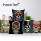 Colorful Square Pillow cover Sugar Skull Decor Living Room Cushion
