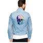 Fashion Punk Skull Patches Print On T-shirt A-level Washable Iron On Transfer Colorful Sugar Skull