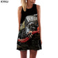 Skull Dress Women Skeleton Boho Gray 3d Print Ink
