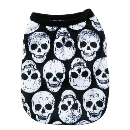 Pet Dog Vest Clothes Cartoon Skull Vest Clothes For Dogs Cat T-shirt