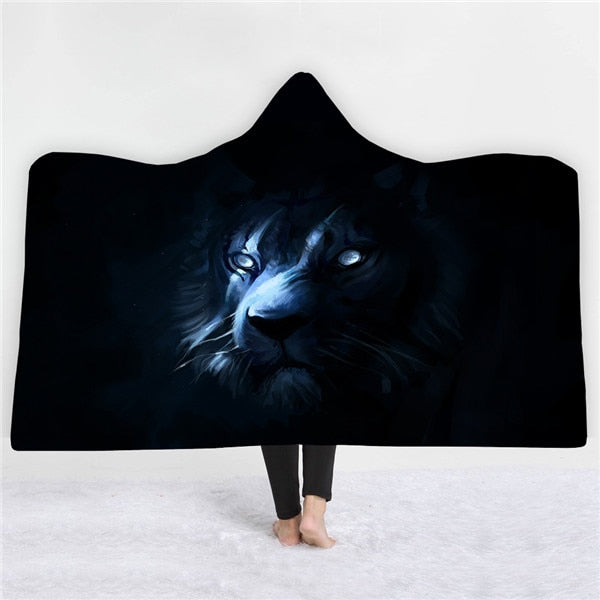 Tiger design Blankets hats keep warm sofa blankets comfortable soft twin