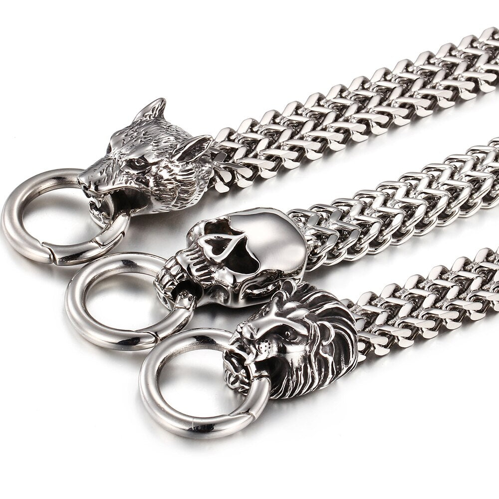 Skull Wolf Lion Head Bracelet Stainless Steel