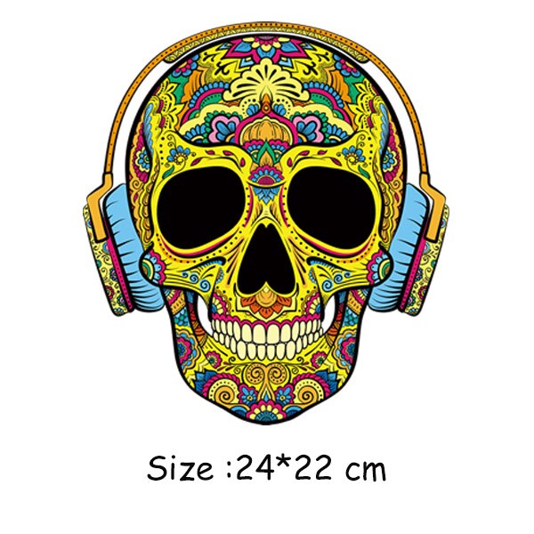 DIY Patches Clothes Stickers Iron-on Parches For Clothing West Coast Skull Patch Sticker Heat Transfer Badges Appliques