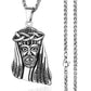 Male Stainless Steel Link Chain Round Circle Cross Pendant Necklace