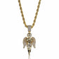 AAA+ Zircon Bling Ice Out Cupid Angel Pendant Necklaces Gold