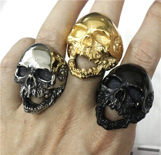 2017 Heavy Death Skull Ghost Ring 316L Stainless Steel