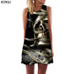 Skull Dress Women Black Short Geometric Korean Style