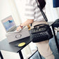 Women Real Split Sheep Leather Messenger Bag Rivet Skull