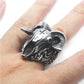 Stainless Steel Women Mens Fashion Horn Goat Cross Skull Ring