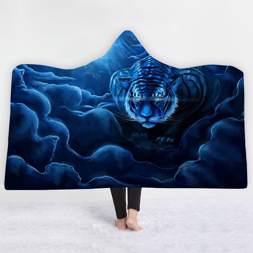 Tiger design Blankets hats keep warm sofa blankets comfortable soft twin