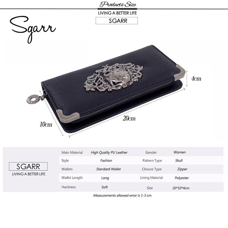 Women Wallets Fashion Designer PU Leather Punk Wallets