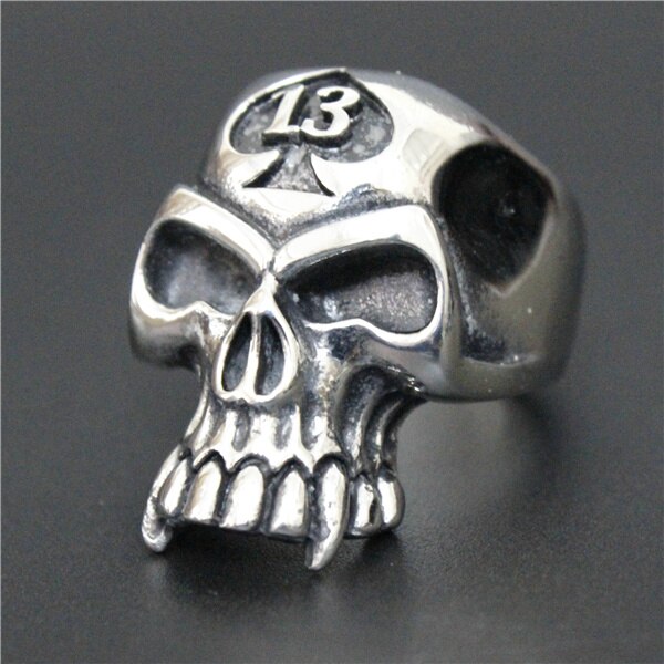 Spade Skull Ring Band Party Motor Biker Club Ring