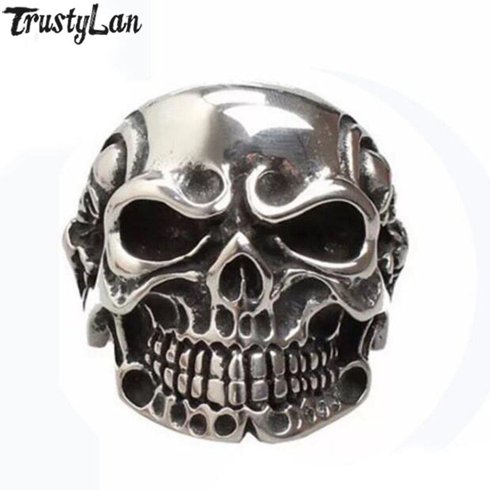 316L Stainless Steel Skull Mens Rings Dropshipping