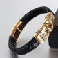 Charm Leather Bracelet For Women Stainless Steel 19cm,21cm size Genuine Leather