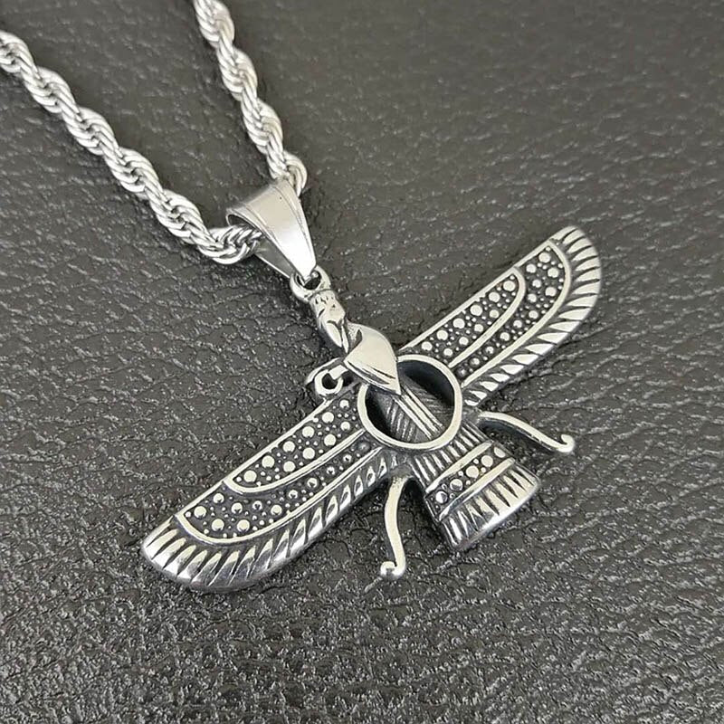 Vintage Punk Style Iran Faravahar Ahura Mazda Pendants Necklaces