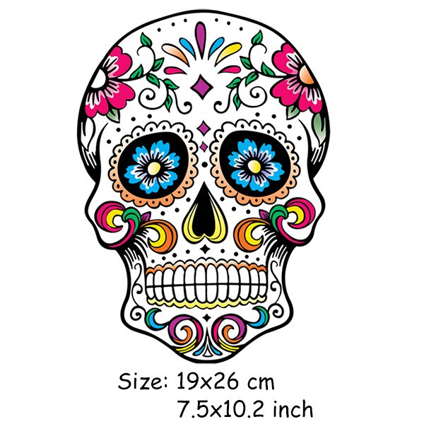 DIY Patches Clothes Stickers Iron-on Parches For Clothing West Coast Skull Patch Sticker Heat Transfer Badges Appliques