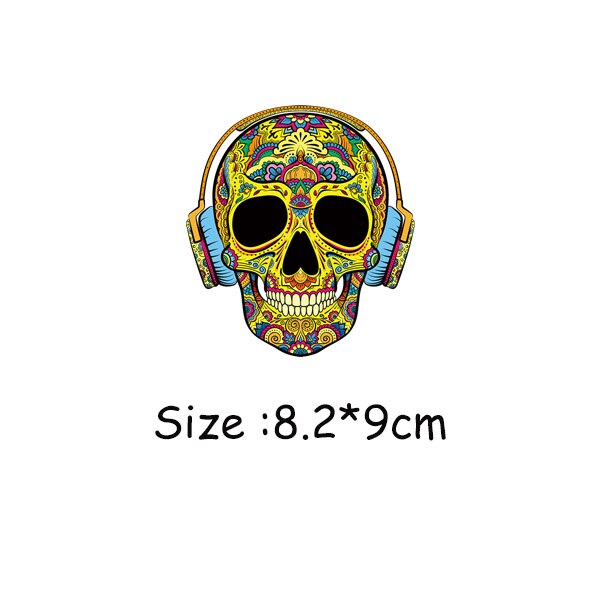 DIY Patches Clothes Stickers Iron-on Parches For Clothing West Coast Skull Patch Sticker Heat Transfer Badges Appliques