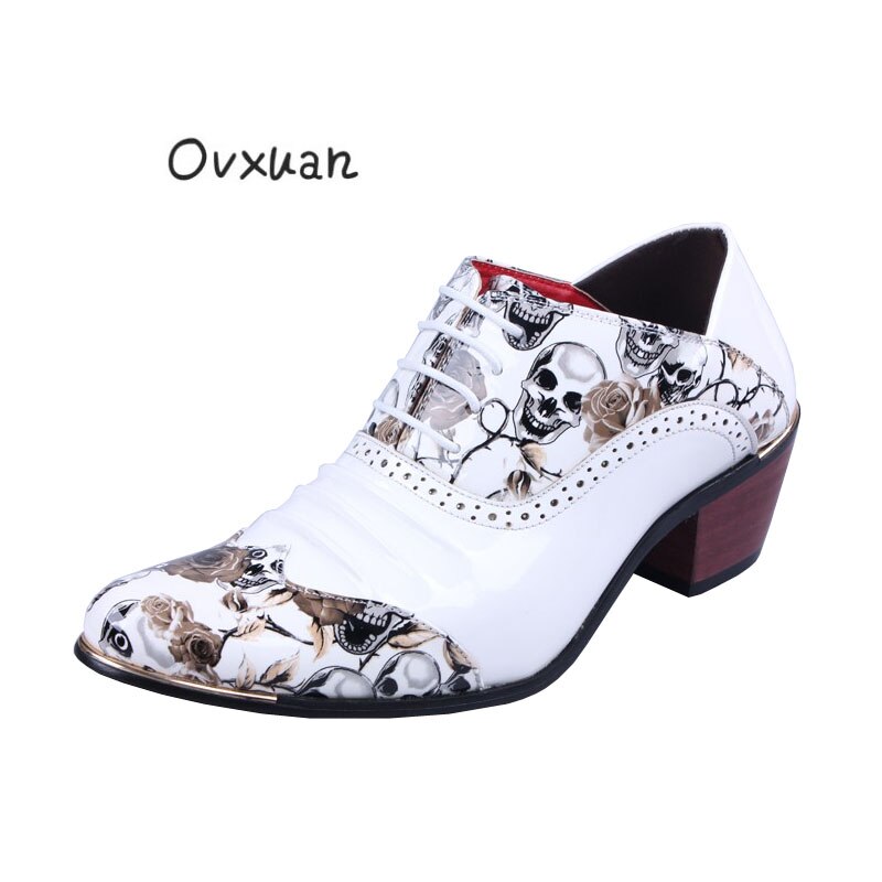 Men Skull Punk Western Cowboy Boots Mens Fashion