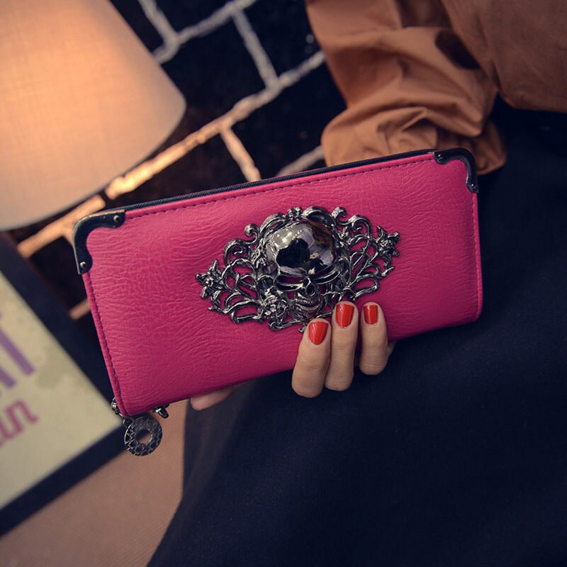 Women Wallets Fashion Designer PU Leather Punk Wallets