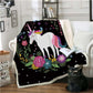 2 Sizes Flowery Skull by SunimaArt Throw Blanket Purple Gothic