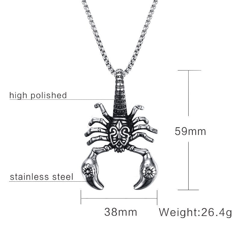 Impressive Men Tribal Scorpion King VERY VENOM Pendant Necklace