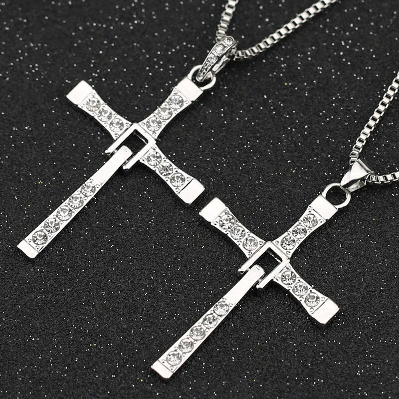 Fast And Furious 8 Necklace Dominic Toretto Cross Silver