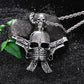 New Male Costume Accessory  Stainless Steel High Quality Gun&Skull Cool Pendant Necklace Punk Gothic Biker Jewelry