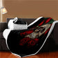 Double layer thick 3d skull blanket flag pattern sherpa plush throw blanket