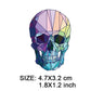 Fashion Punk Skull Patches Print On T-shirt A-level Washable Iron On Transfer Colorful Sugar Skull
