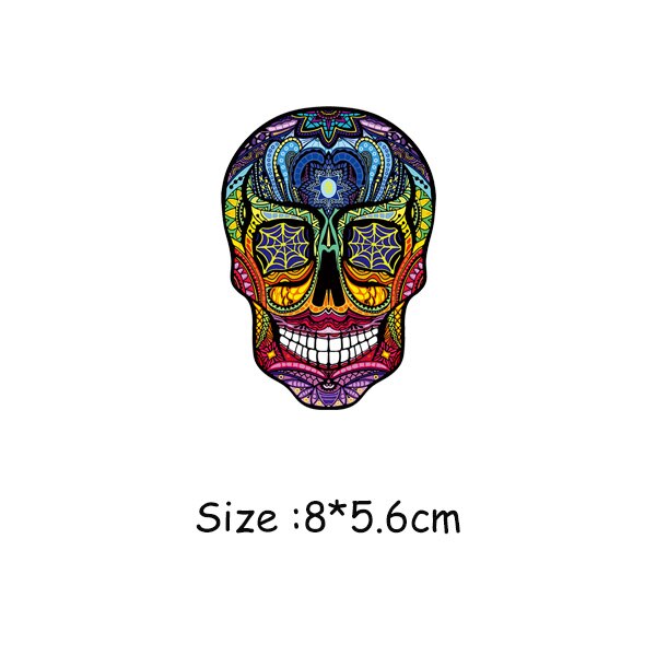 DIY Patches Clothes Stickers Iron-on Parches For Clothing West Coast Skull Patch Sticker Heat Transfer Badges Appliques