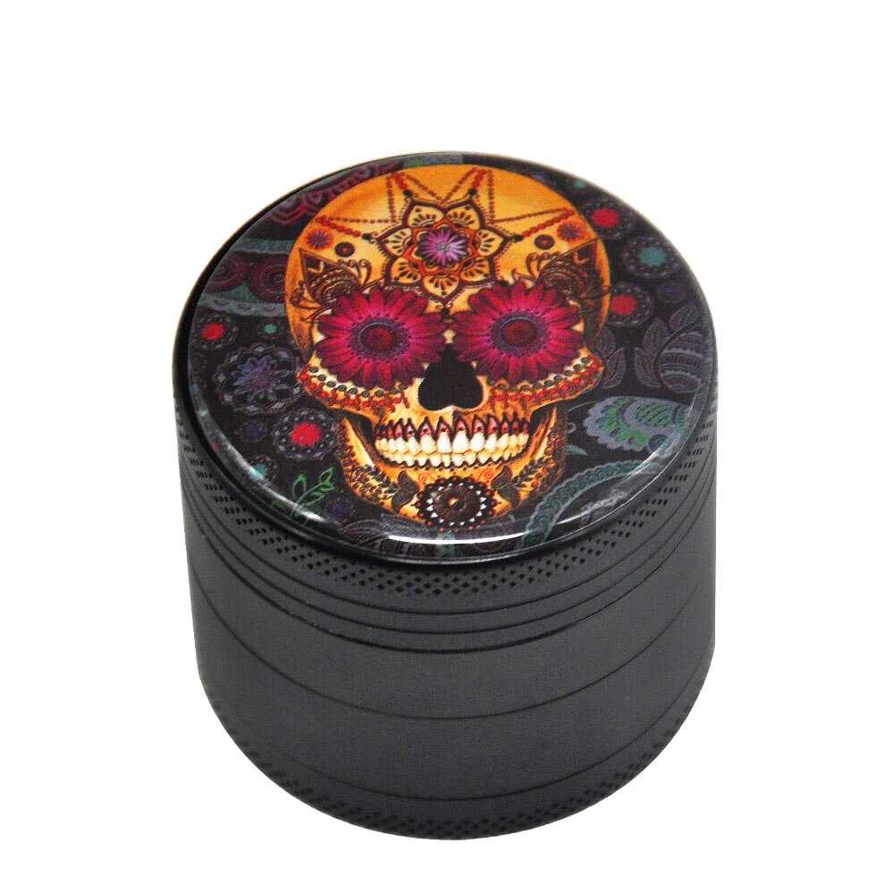 Sugar Skull Series Aluminum Herb Grinder 50MM 4 Piece Metal Tobacco Grinder  Grinders Crusher Smoke  Accessories